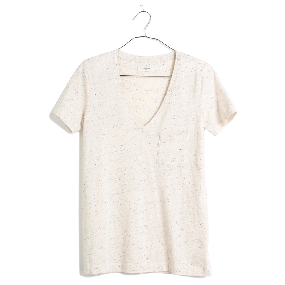 Madewell Slub V-Neck Tee in Speckle